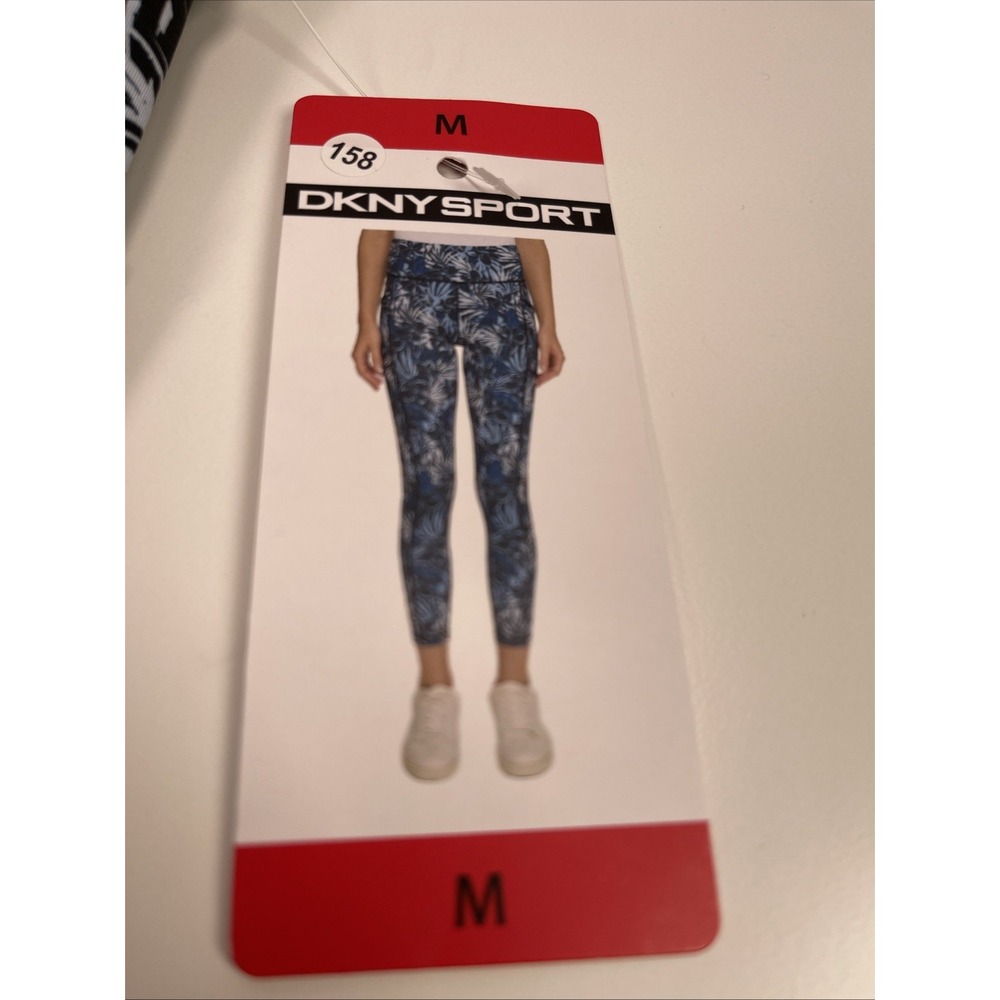 DKNY Sport Women's Blue Print Size Medium Leggings